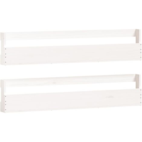 Estantes zapatos de pared 2 uds madera pino blanco 110x9x23cm vidaXL