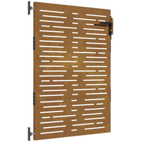Puerta de jardín acero corten diseño cuadrado 85x125 cm vidaXL