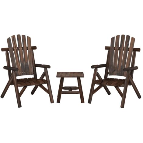 Juego de muebles de jardín 3 piezas madera maciza de abeto vidaXL (1/5)