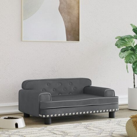 Cama para perros de terciopelo gris oscuro 70x45x30 cm vidaXL