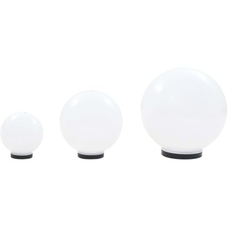 Juego de lámparas de bola LED 3 pzas esféricas 20/30/40 cm PMMA vidaXL