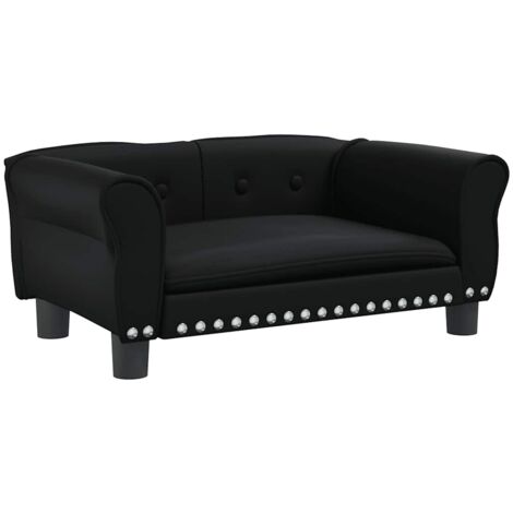 Cama para perros de cuero sintético negra 70x45x30 cm vidaXL
