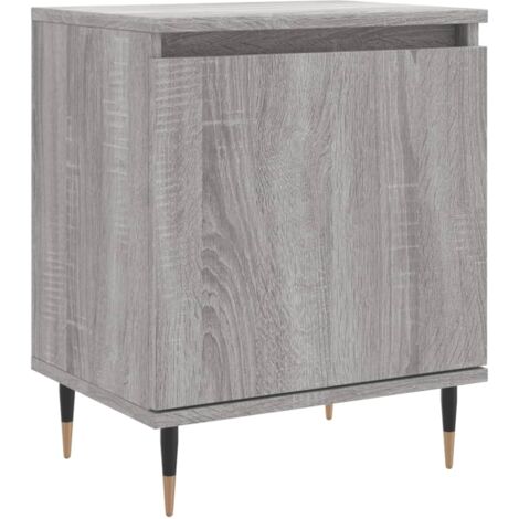 Mesita de noche madera de ingeniería gris Sonoma 40x30x50 cm vidaXL (1/5)