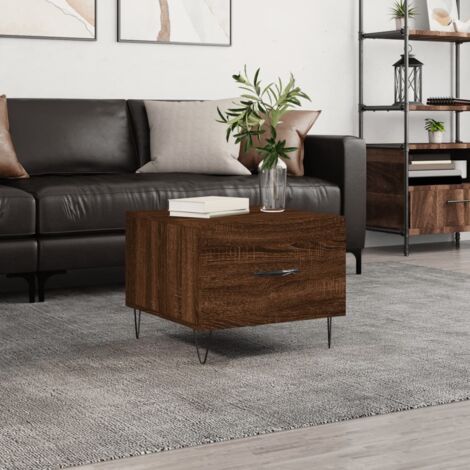 Mesa de centro madera contrachapada roble marrón 50x50x40 cm vidaXL