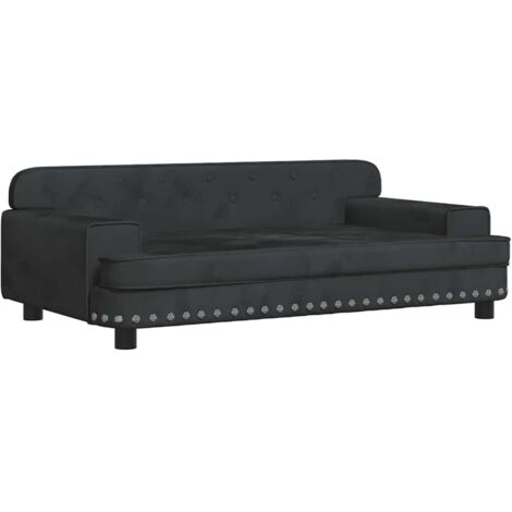 Cama para perros de terciopelo negro 90x53x30 cm vidaXL