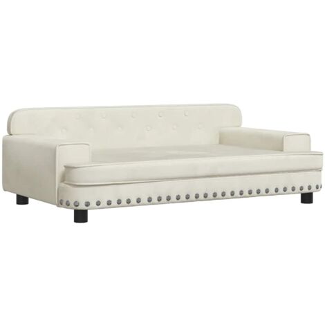 Cama para perros de terciopelo crema 90x53x30 cm vidaXL