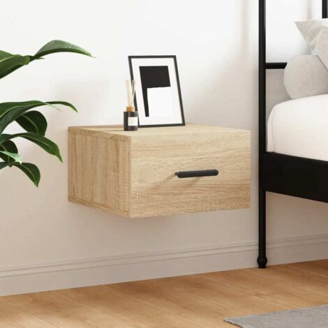 Mesita de noche de pared color roble Sonoma 35x35x20 cm vidaXL (1/5)