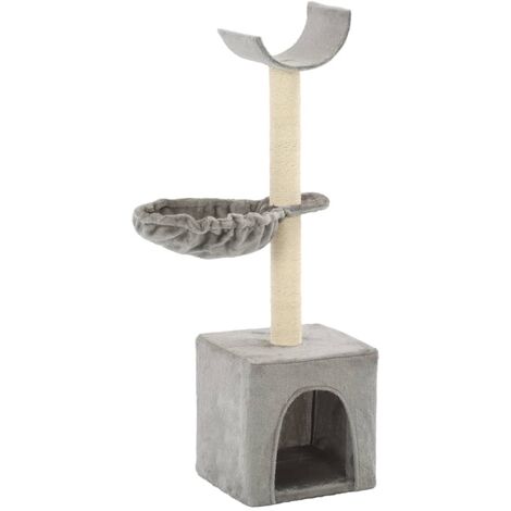 Rascador para gatos con poste de sisal 105 cm gris vidaXL