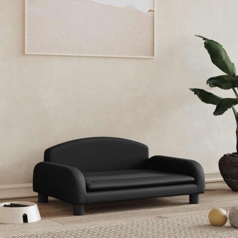 Cama para perros de cuero sintético negra 70x45x30 cm vidaXL