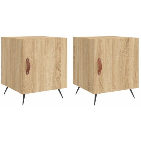 Mesitas noche 2 uds madera ingeniería roble Sonoma 40x40x50 cm vidaXL (1/5)