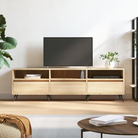 Mueble de TV madera contrachapada roble Sonoma 150x30x44,5 cm vidaXL