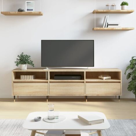 Mueble de TV madera contrachapada roble Sonoma 150x30x44,5 cm vidaXL