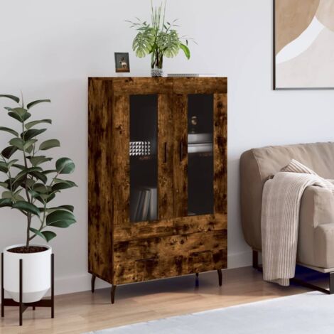 Aparador alto madera de ingeniería roble ahumado 69,5x31x115 cm vidaXL