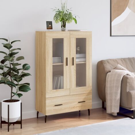 Aparador alto madera de ingeniería roble Sonoma 69,5x31x115 cm vidaXL