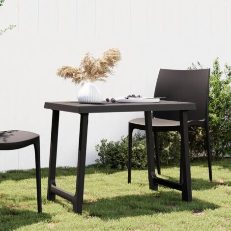 Mesa de camping aspecto de madera PP gris antracita 79x56x64 cm vidaXL