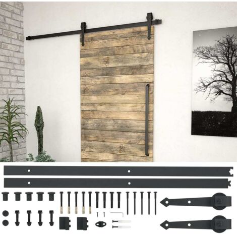 Kit de herrajes para puertas correderas acero negro 183 cm vidaXL
