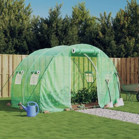 Invernadero con estructura de acero verde 6 m² 3x2x2 m vidaXL