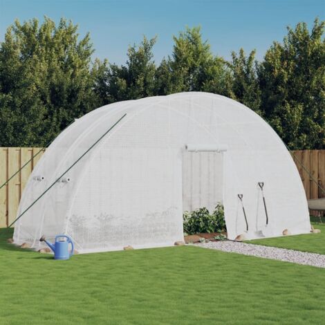 Invernadero con estructura de acero blanco 12 m² 6x2x2,85 m vidaXL