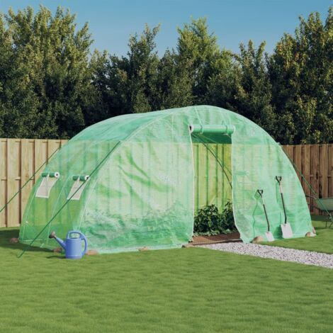 Invernadero con estructura de acero verde 10 m² 5x2x2,3 m vidaXL