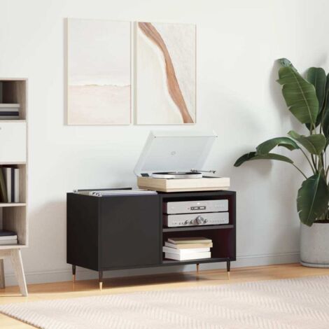 Mueble de discos madera de ingeniería negro 85x38x48 cm vidaXL