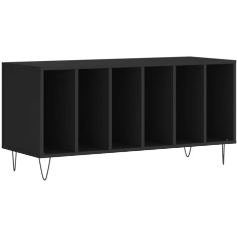 Mueble para discos madera contrachapada negro 100x38x48 cm vidaXL