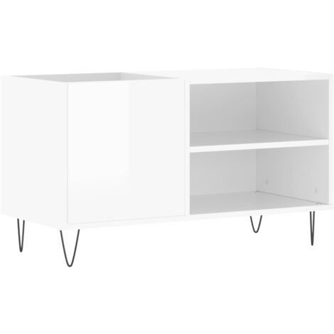 Mueble de discos madera de ingeniería blanco brillo 85x38x48 cm vidaXL