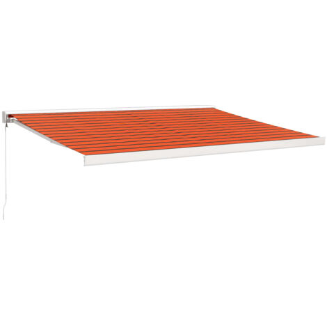 Toldo retráctil aluminio y tela naranja y marrón 4,5x3 m vidaXL (1/5)