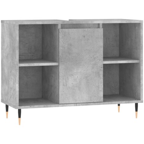 Mueble de baño madera de ingeniería gris hormigón 80x33x60 cm vidaXL