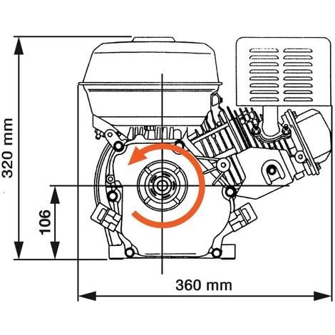 Motor de gasolina negro de 6,5 HP y 4,8 kW vidaXL