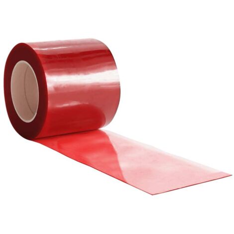 Tira de cortina para puertas PVC rojo 200x1,6 mm 25 m vidaXL