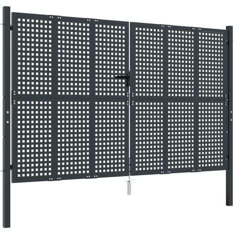 Puerta de jardín acero gris antracita 300x175 cm vidaXL