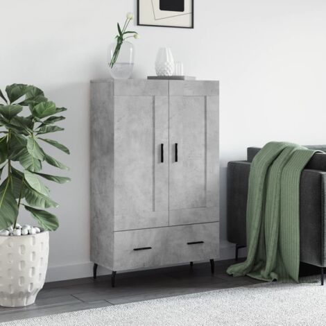 Aparador alto madera de ingeniería gris hormigón 69,5x31x115 cm vidaXL