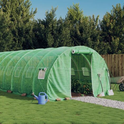 Invernadero con estructura de acero verde 66 m² 22x3x2 m vidaXL