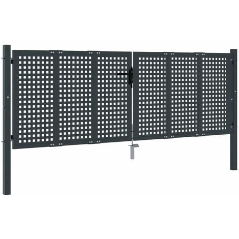 Puerta de jardín acero gris antracita 300x125 cm vidaXL
