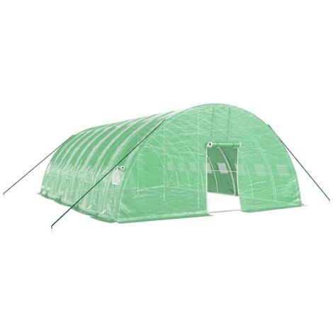 Invernadero con estructura de acero verde 48 m² 8x6x2,85 m vidaXL