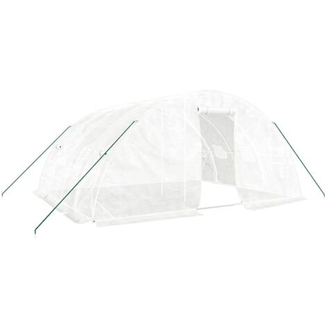 Invernadero con estructura de acero blanco 20 m² 5x4x2,3 m vidaXL