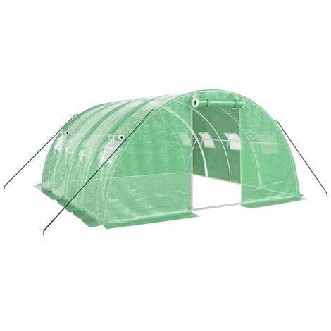 Invernadero con estructura de acero verde 16 m² 4x4x2 m vidaXL