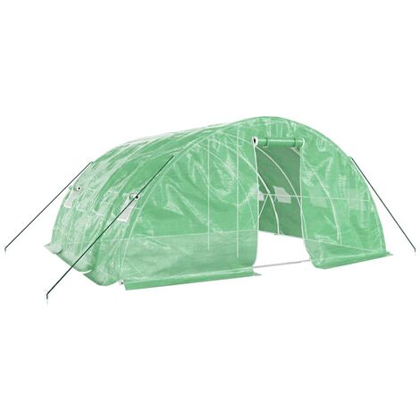 Invernadero con estructura de acero verde 20 m² 5x4x2,3 m vidaXL