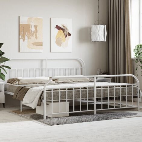 Estructura cama sin colchón con estribo metal blanco 200x200 cm vidaXL (1/5)