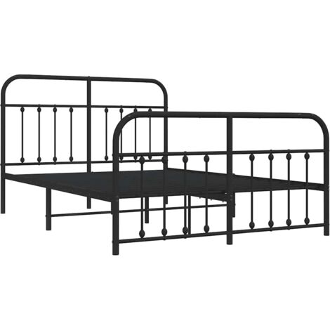 Estructura cama sin colchón con estribo metal negro 135x190 cm vidaXL (1/5)