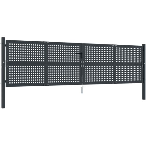 Puerta de jardín acero gris antracita 400x125 cm vidaXL