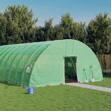 Invernadero con estructura de acero verde 120 m² 20x6x2,85 m vidaXL