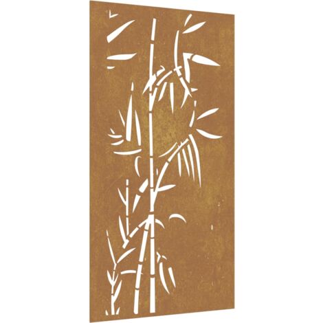 Adorno de pared de jardín acero corten diseño bambú 105x55 cm vidaXL
