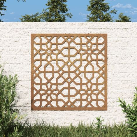 Adorno de pared de jardín acero corten diseño morisco 55x55 cm vidaXL