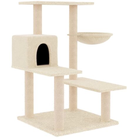 Rascador para gatos con postes de sisal color crema 82,5 cm vidaXL
