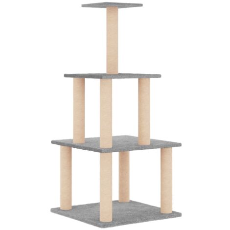 Rascador para gatos con postes de sisal gris claro 111 cm vidaXL (1/5)