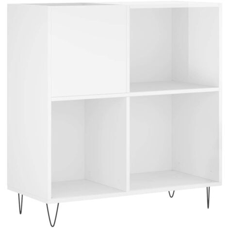 Mueble discos madera contrachapada blanco brillo 84,5x38x89 cm vidaXL