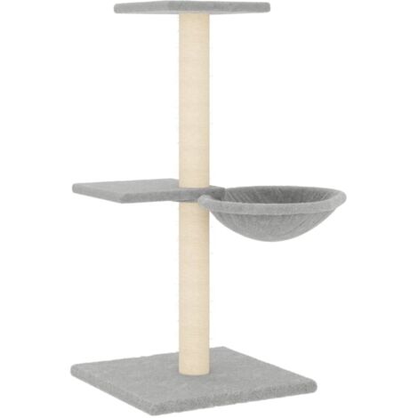 Rascador para gatos con postes de sisal gris claro 72 cm vidaXL
