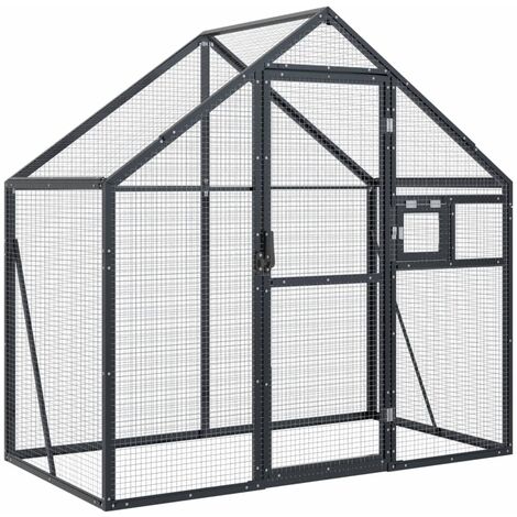 Pajarera de aluminio gris antracita 179x100x185 m vidaXL