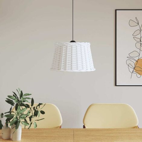 Pantalla para lámpara de techo mimbre blanco Ø45x28 cm vidaXL